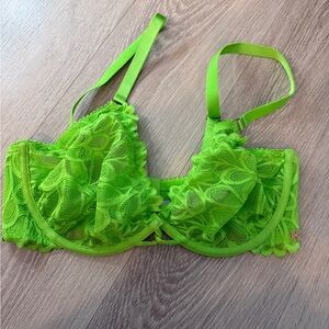 Savage X Fenty Neon Green Lace Bra